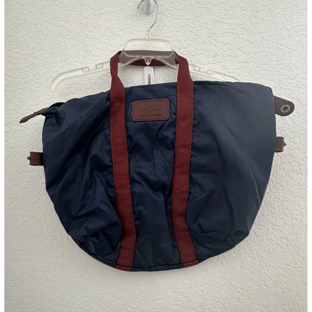 Vintage Pierre Cardin Paris New York Weekender Duffle Bag‎ Tote Bag Navy Blue
